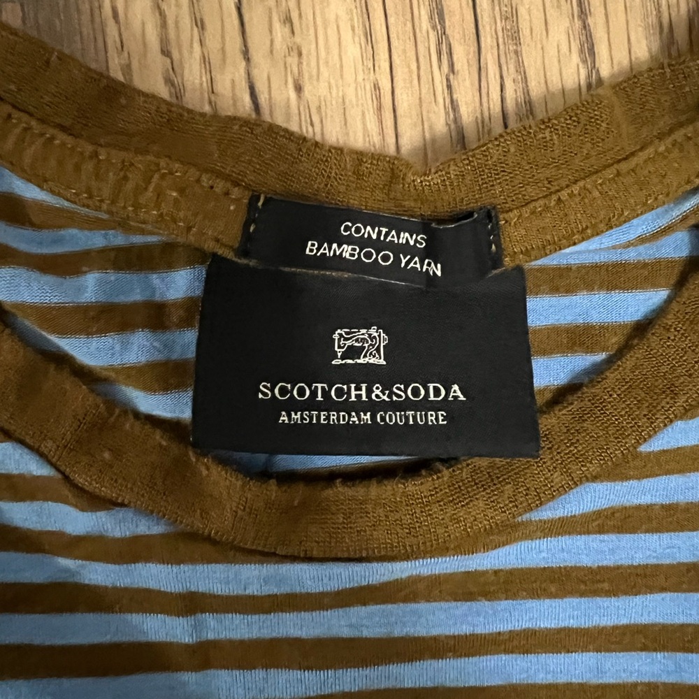 Scotch & Soda Brown and Blue Striped Shirt